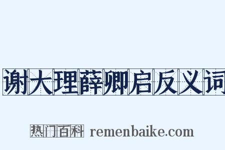 谢大理薛卿启反义词是什么意思的图片